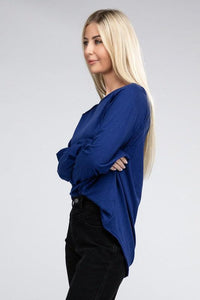 Cotton Raglan Sleeve Thumbhole Top - Happily Ever Atchison Shop Co.