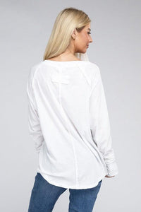 Cotton Raglan Sleeve Thumbhole Top - Happily Ever Atchison Shop Co.