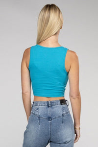 Cotton Square Neck Cropped Cami Top - Happily Ever Atchison Shop Co.