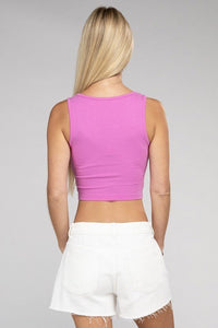 Cotton Square Neck Cropped Cami Top - Happily Ever Atchison Shop Co.