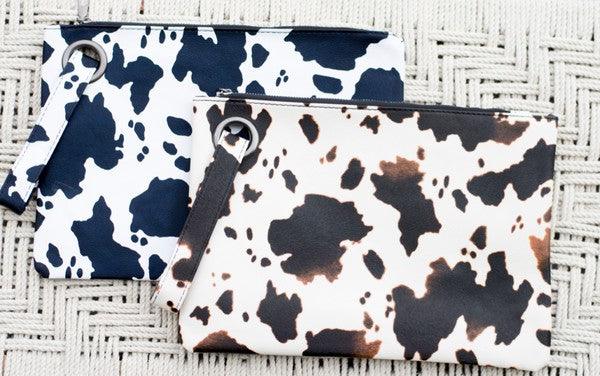 Cow Print Oversized Everyday Clutch - Happily Ever Atchison Shop Co.