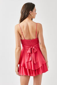 Cowl Neck Flare Tiered Cami Romper - Happily Ever Atchison Shop Co.