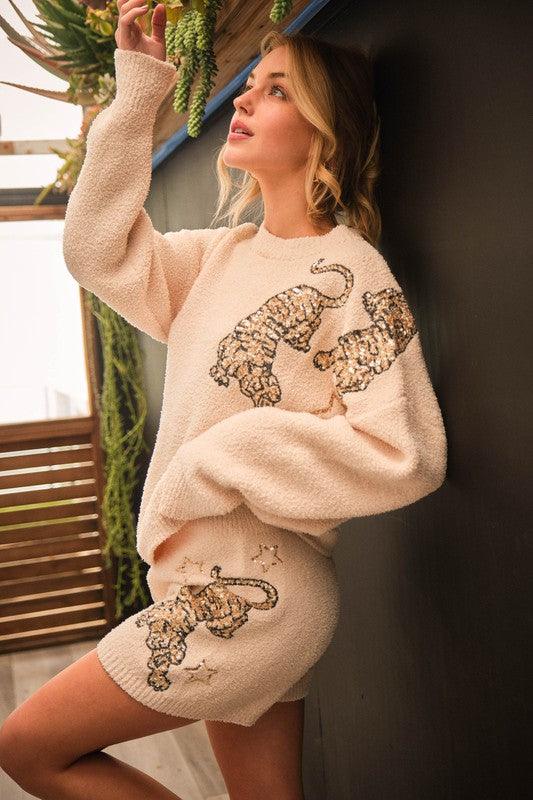 Cozy Soft Knitted Tiger Star Lounge Set - Happily Ever Atchison Shop Co.
