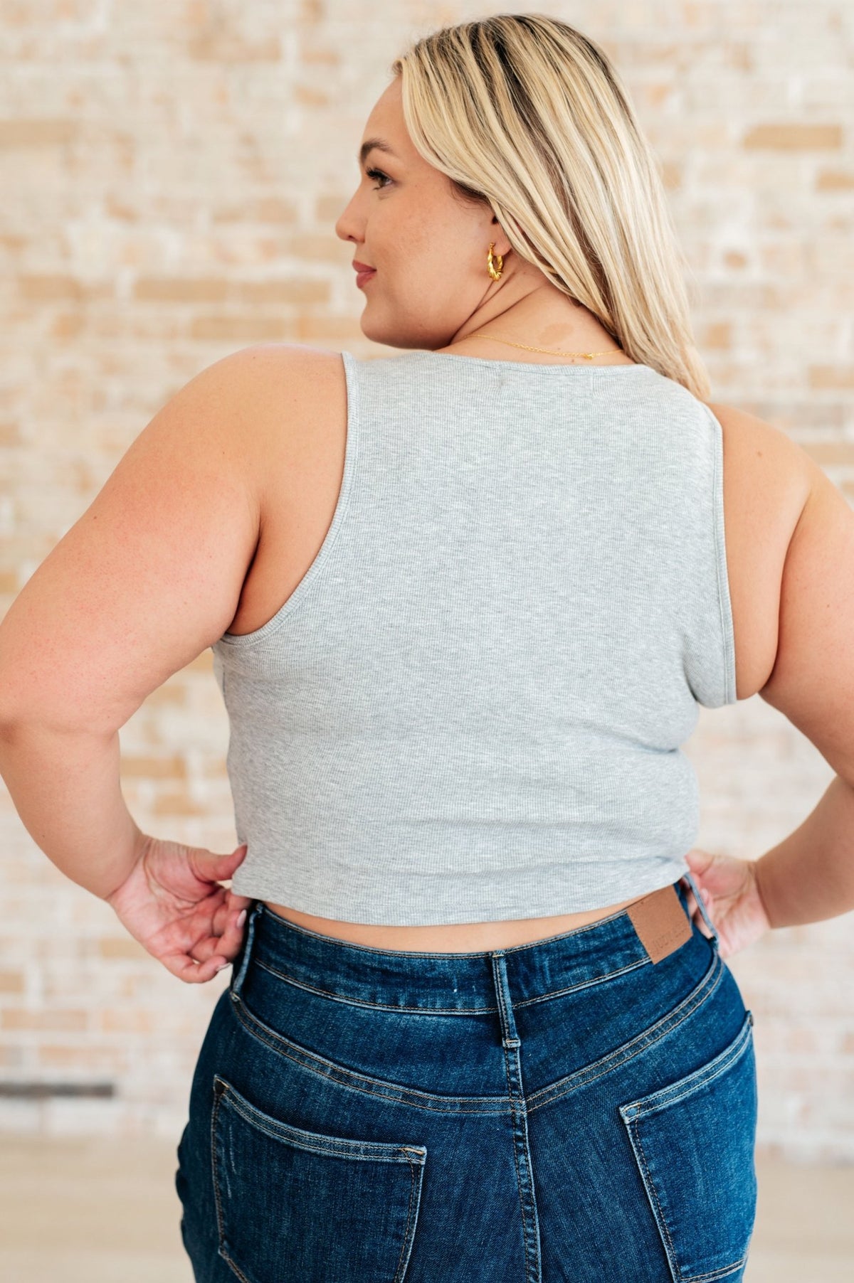 Cream of the Crop Rib Knit Tank Top in Grey - Happily Ever Atchison Shop Co.