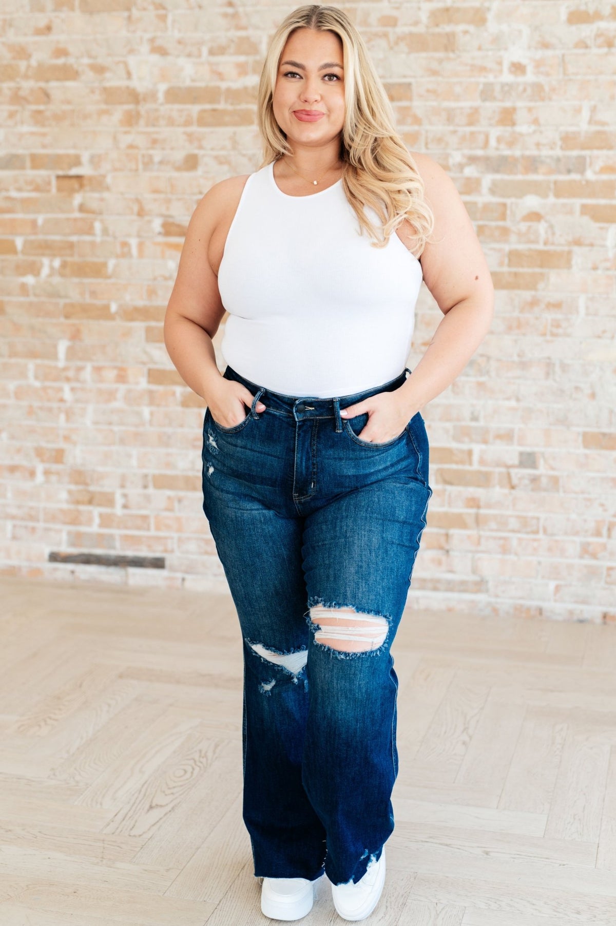 Cream of the Crop Rib Knit Tank Top in White - Happily Ever Atchison Shop Co.