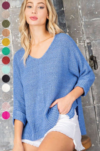 Crew Neck Knit Sweater - Happily Ever Atchison Shop Co.