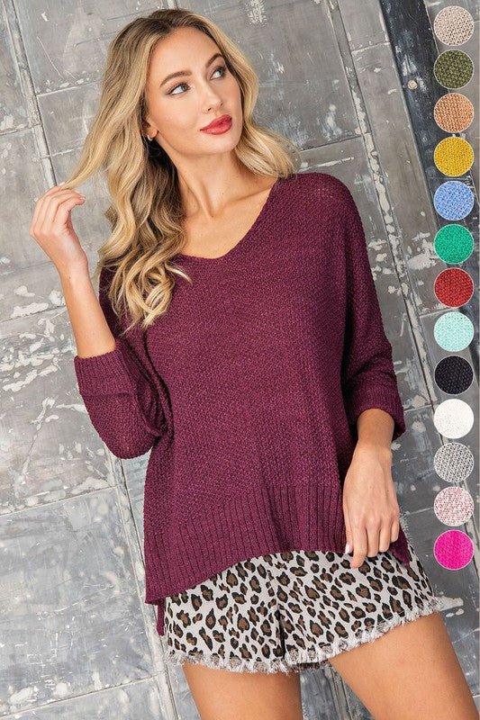 Crew Neck Knit Sweater - Happily Ever Atchison Shop Co.
