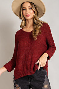 Crew Neck Knit Sweater - Happily Ever Atchison Shop Co.