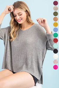 Crew Neck Knit Sweater - Happily Ever Atchison Shop Co.