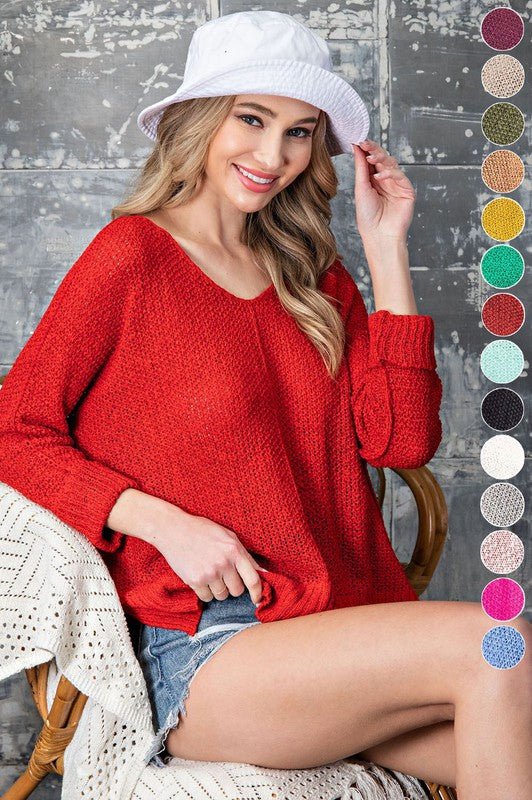 Crew Neck Knit Sweater - Happily Ever Atchison Shop Co.