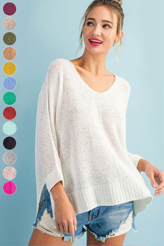 Crew Neck Knit Sweater - Happily Ever Atchison Shop Co.