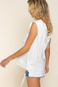 Criss-cross Lace-up Open Back Tank Top - Happily Ever Atchison Shop Co.