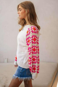 Crochet Detailed Long Sleeve Knit Sweater Top - Happily Ever Atchison Shop Co.