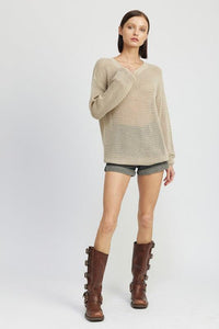 CROCHET LONG SLEEVE TOP - Happily Ever Atchison Shop Co.