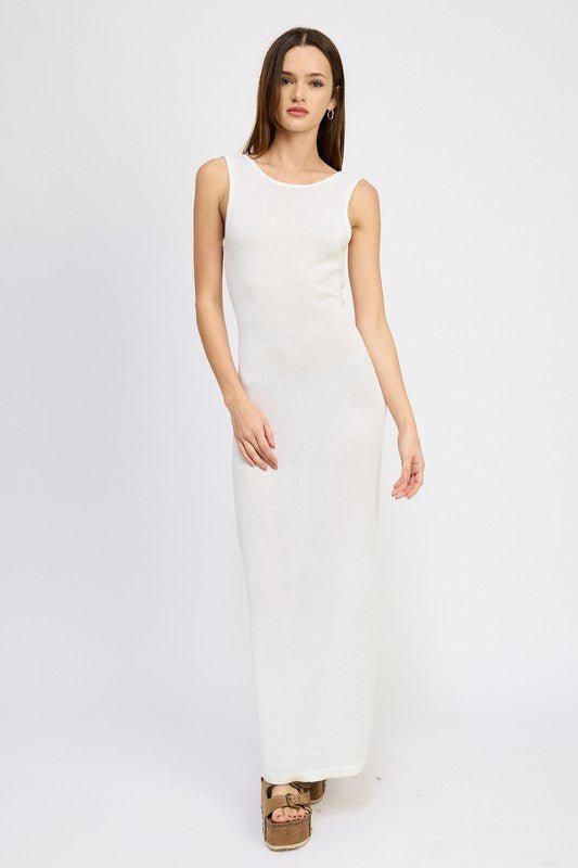 CROCHET MAXI DRESS WITH BACK TIE DETAIL - Happily Ever Atchison Shop Co.