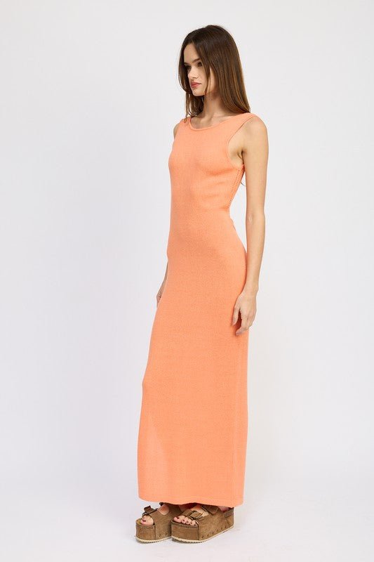 CROCHET MAXI DRESS WITH BACK TIE DETAIL - Happily Ever Atchison Shop Co.