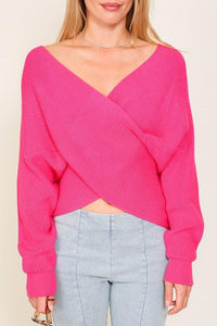 Cross Over Front Sweater - Happily Ever Atchison Shop Co.