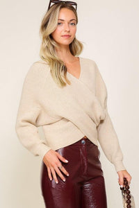 Cross Over Front Sweater - Happily Ever Atchison Shop Co.