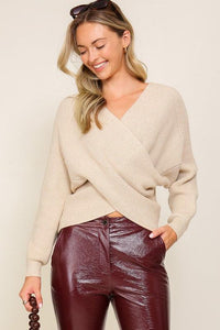 Cross Over Front Sweater - Happily Ever Atchison Shop Co.