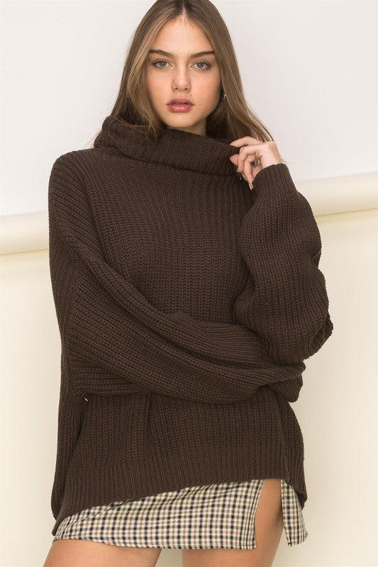 Cuddly Cute Turtleneck Oversized Sweater - Happily Ever Atchison Shop Co.