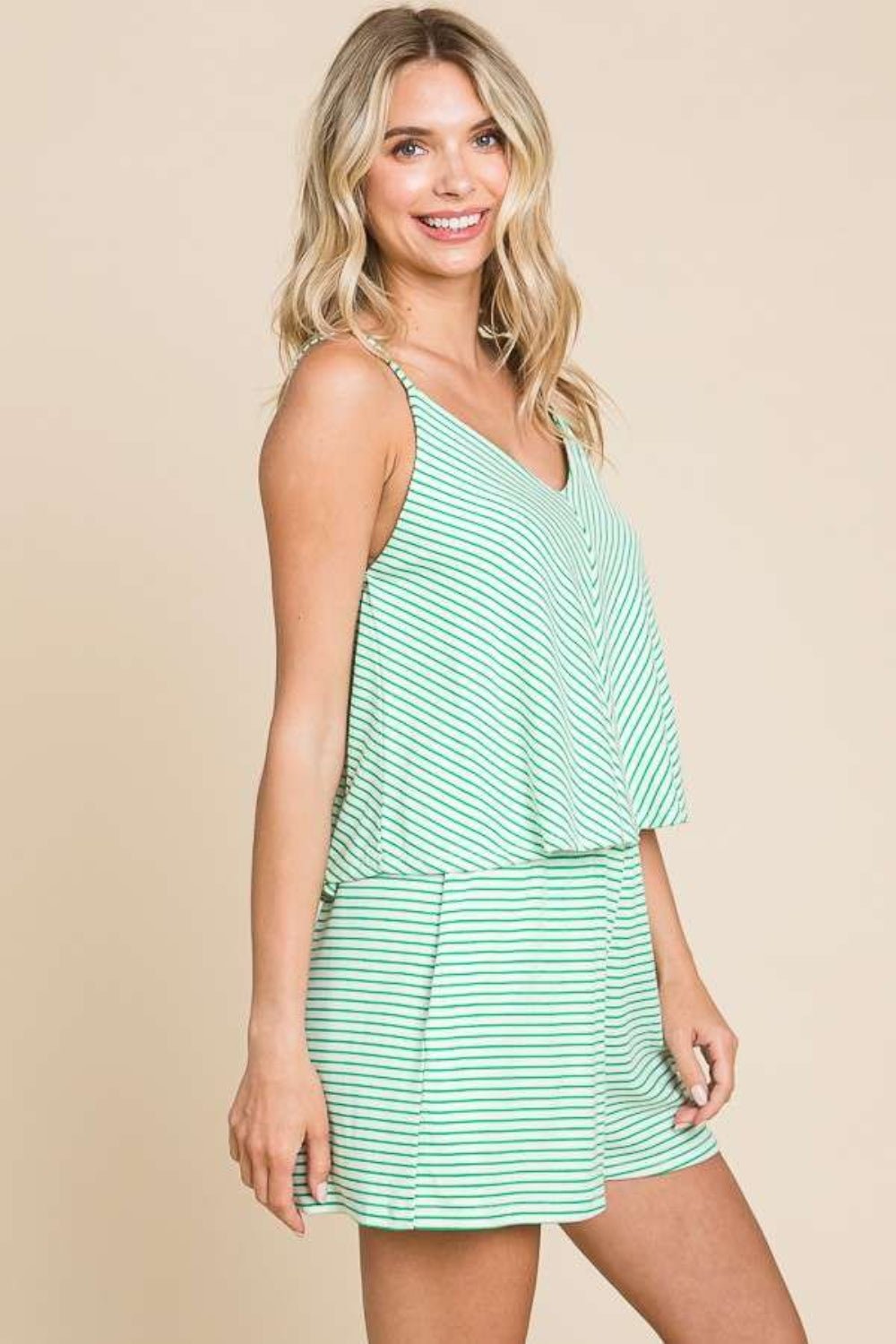 Culture Code Full Size Double Flare Striped Romper - Happily Ever Atchison Shop Co.