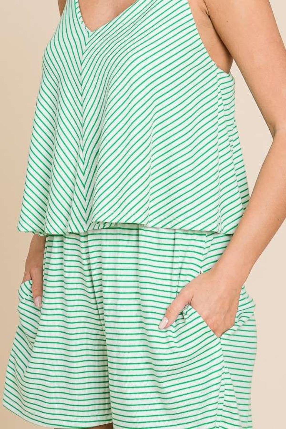 Culture Code Full Size Double Flare Striped Romper - Happily Ever Atchison Shop Co.