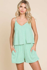 Culture Code Full Size Double Flare Striped Romper - Happily Ever Atchison Shop Co.