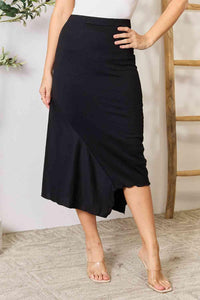 Culture Code Full Size High Waist Midi Skirt - Happily Ever Atchison Shop Co.