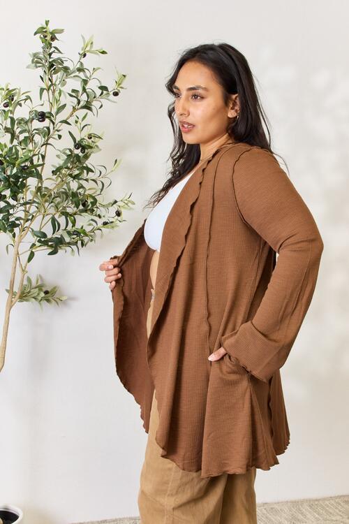 Culture Code Full Size Open Front Long Sleeve Cardigan - Happily Ever Atchison Shop Co.