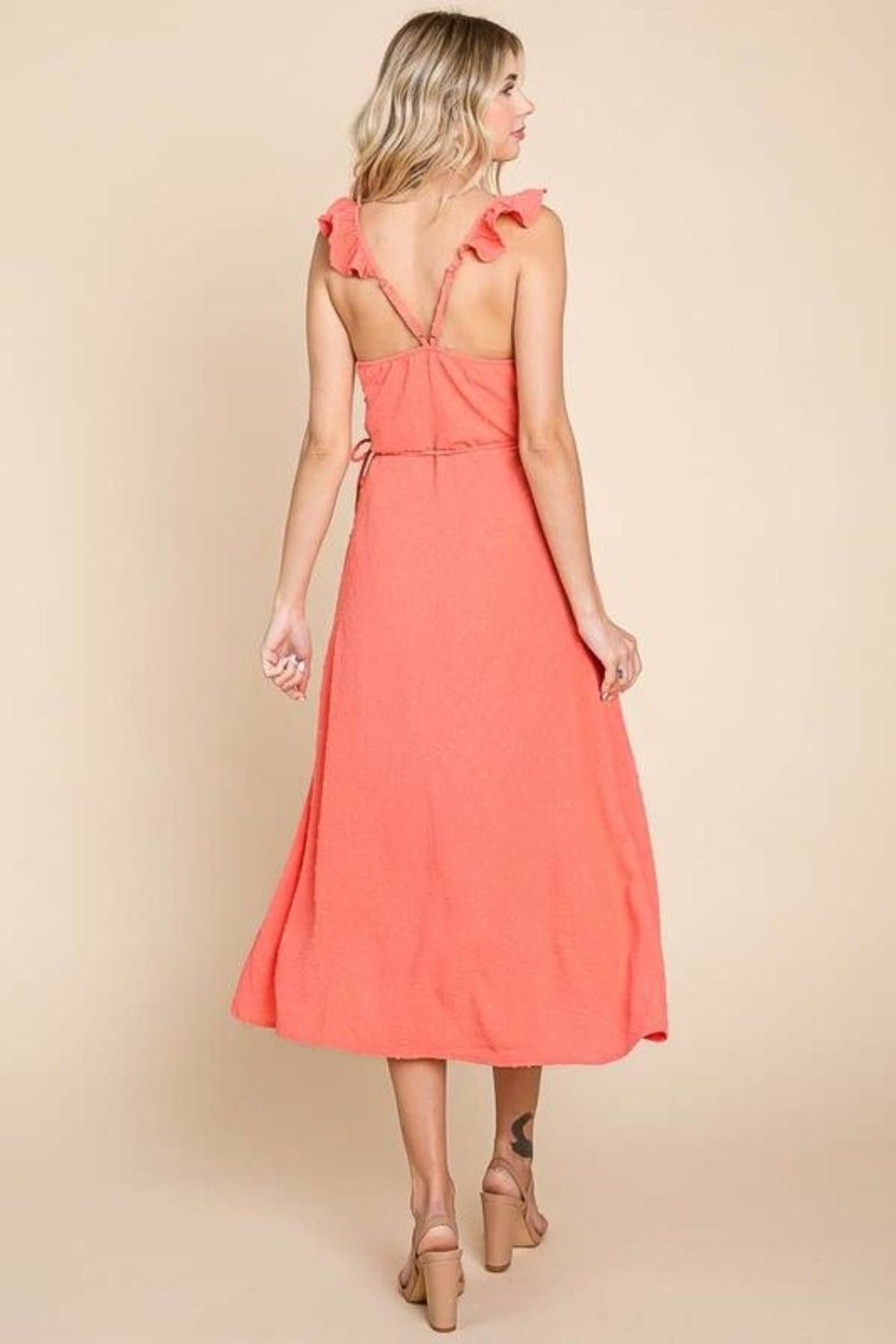 Culture Code Ruffle Detail Surplice Wrap Slip Dress - Happily Ever Atchison Shop Co.