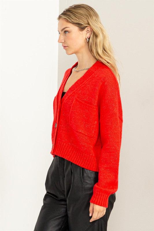 Cute Mood Crop Shoulder Cropped Cardigan Sweater - Happily Ever Atchison Shop Co.