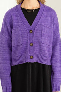 Cute Mood Crop Shoulder Cropped Cardigan Sweater - Happily Ever Atchison Shop Co.