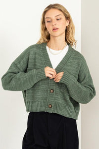 Cute Mood Crop Shoulder Cropped Cardigan Sweater - Happily Ever Atchison Shop Co.