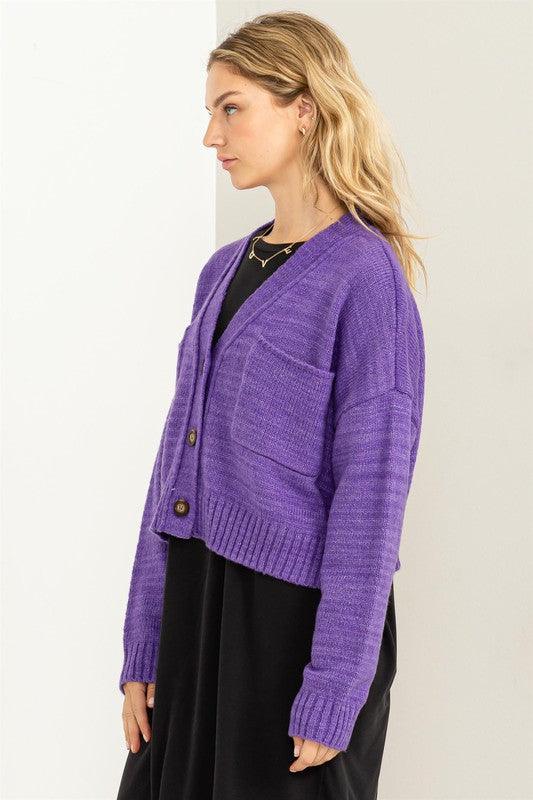 Cute Mood Crop Shoulder Cropped Cardigan Sweater - Happily Ever Atchison Shop Co.