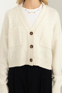 Cute Mood Crop Shoulder Cropped Cardigan Sweater - Happily Ever Atchison Shop Co.