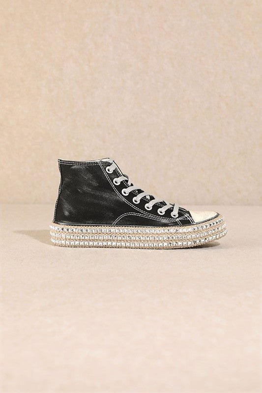 D-CHANTEL-HIGH TOP STUD SNEAKERS - Happily Ever Atchison Shop Co.