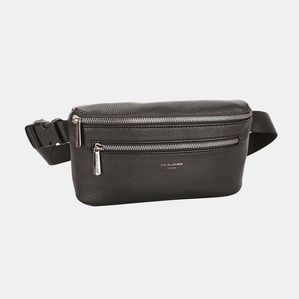 David Jones PU Leather Double Zipper Adjustable Belt Bag - Happily Ever Atchison Shop Co.