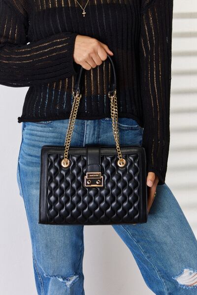 David Jones Quilted PU Leather Handbag - Happily Ever Atchison Shop Co.