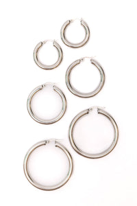 Day to Day Hoop Earrings Set in Silver - Happily Ever Atchison Shop Co.