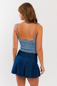 Denim Bustier Bodysuit - Happily Ever Atchison Shop Co.