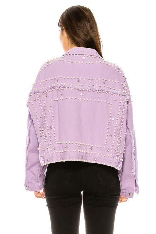Denim Jackets with Pearls and Jewels - Happily Ever Atchison Shop Co.