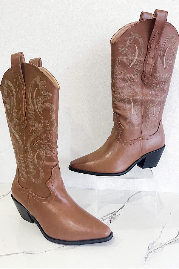 Dolly Brown Western Boots - Happily Ever Atchison Shop Co.