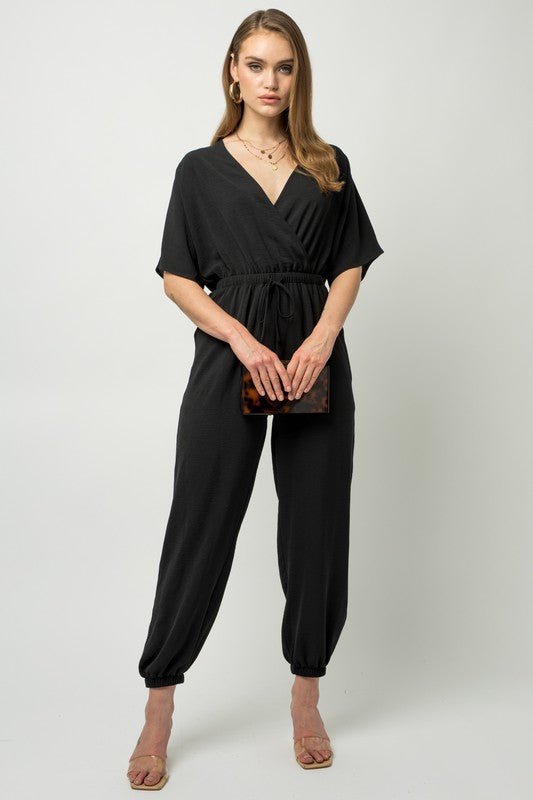 Dolman Sleeve Surplice Jumpsuit - Happily Ever Atchison Shop Co.