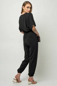 Dolman Sleeve Surplice Jumpsuit - Happily Ever Atchison Shop Co.