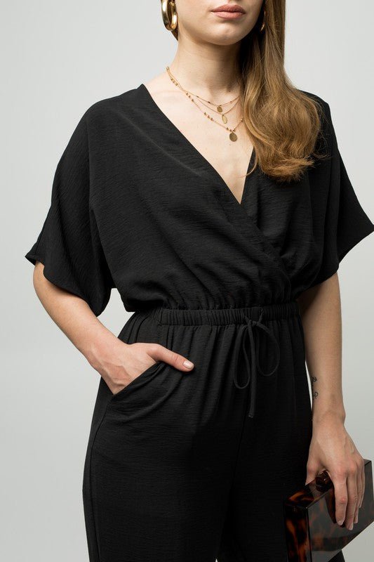 Dolman Sleeve Surplice Jumpsuit - Happily Ever Atchison Shop Co.