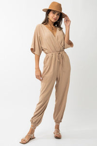 Dolman Sleeve Surplice Jumpsuit - Happily Ever Atchison Shop Co.