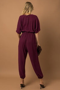 Dolman Sleeve Surplice Jumpsuit - Happily Ever Atchison Shop Co.