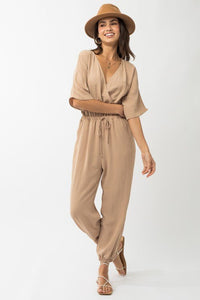 Dolman Sleeve Surplice Jumpsuit - Happily Ever Atchison Shop Co.