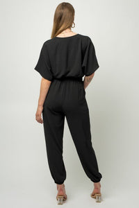 Dolman Sleeve Surplice Jumpsuit - Happily Ever Atchison Shop Co.