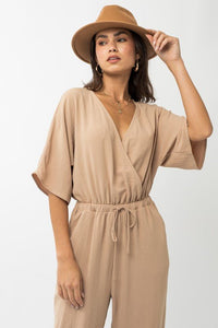 Dolman Sleeve Surplice Jumpsuit - Happily Ever Atchison Shop Co.